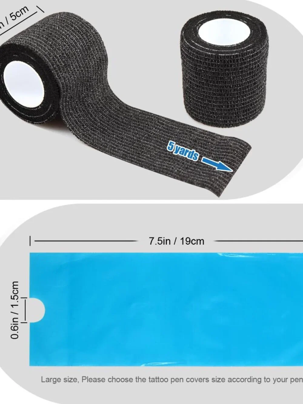 Pen Machine Covers and Grip Tapes 200pcs Tattoo Machine Covers with 4pcs Grip Wr